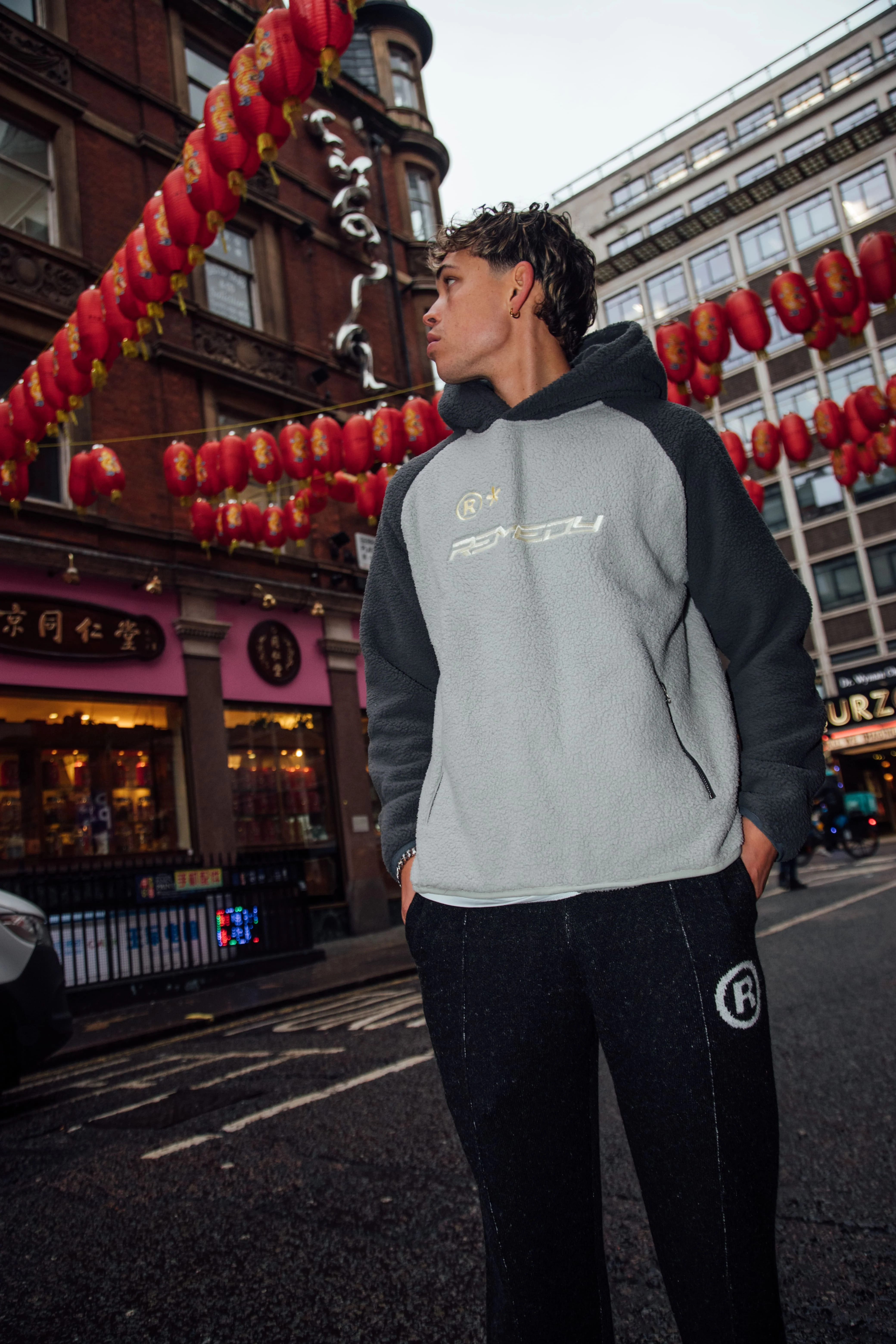 Grey 2 Tone Remedy Sherpa Hoodie
